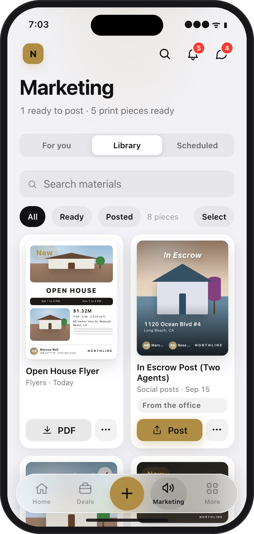 Marketing library on iPhone
