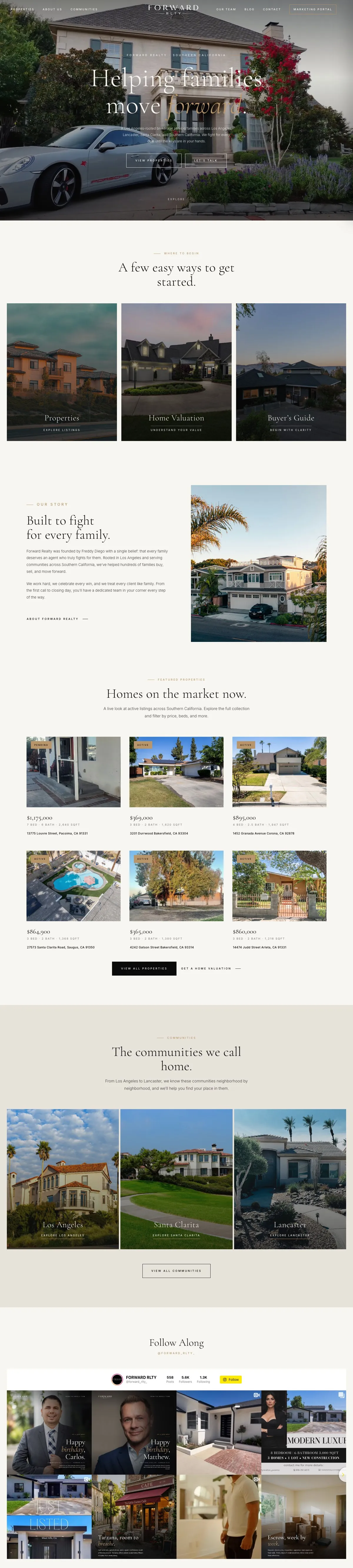 Forward Realty website